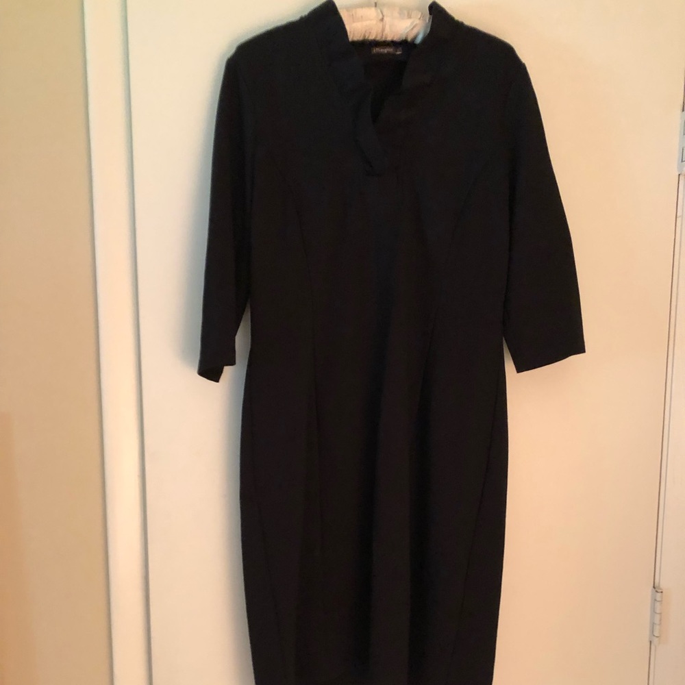 J McLaughlin Terin Black ruffle neck dress